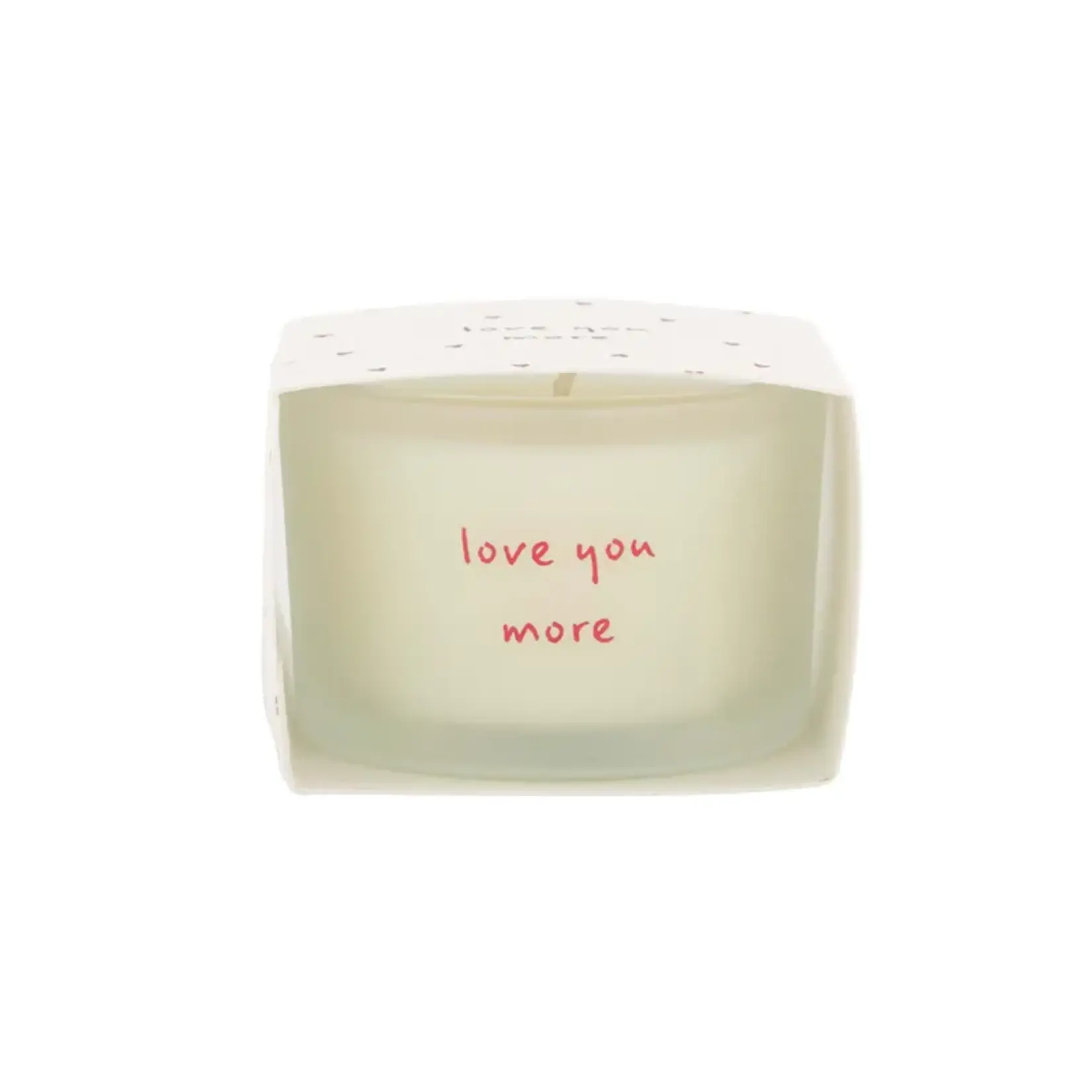 Zusss Geurkaars in wikkel - "Love you more" - Wit/Rood - 7,5x7,5cm
