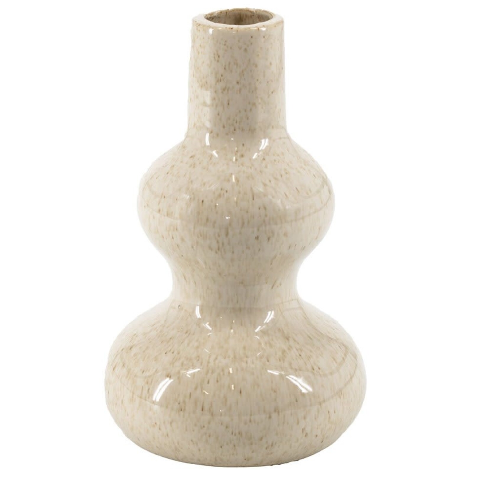 Vaas - Aardewerk - Beige - Ø11 x 17,5cm