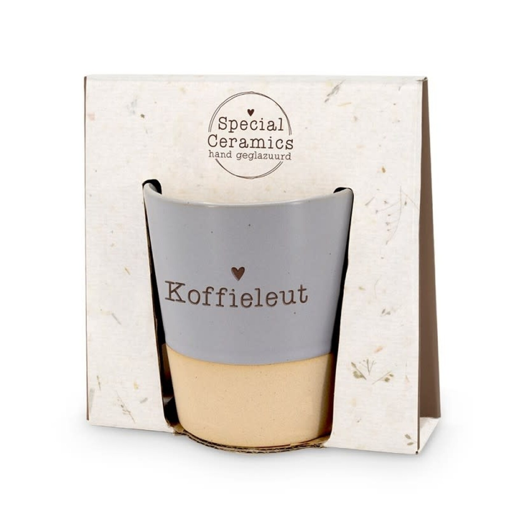 Mok "Koffieleut" - Keramiek - Blauw/Beige