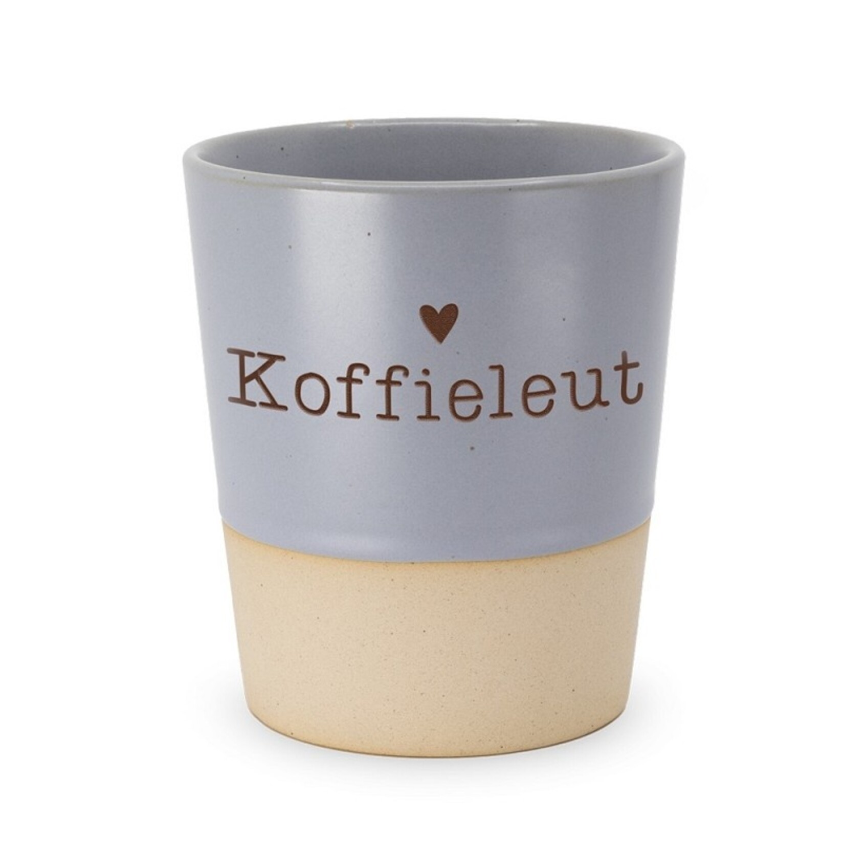 Mok "Koffieleut" - Keramiek - Blauw/Beige