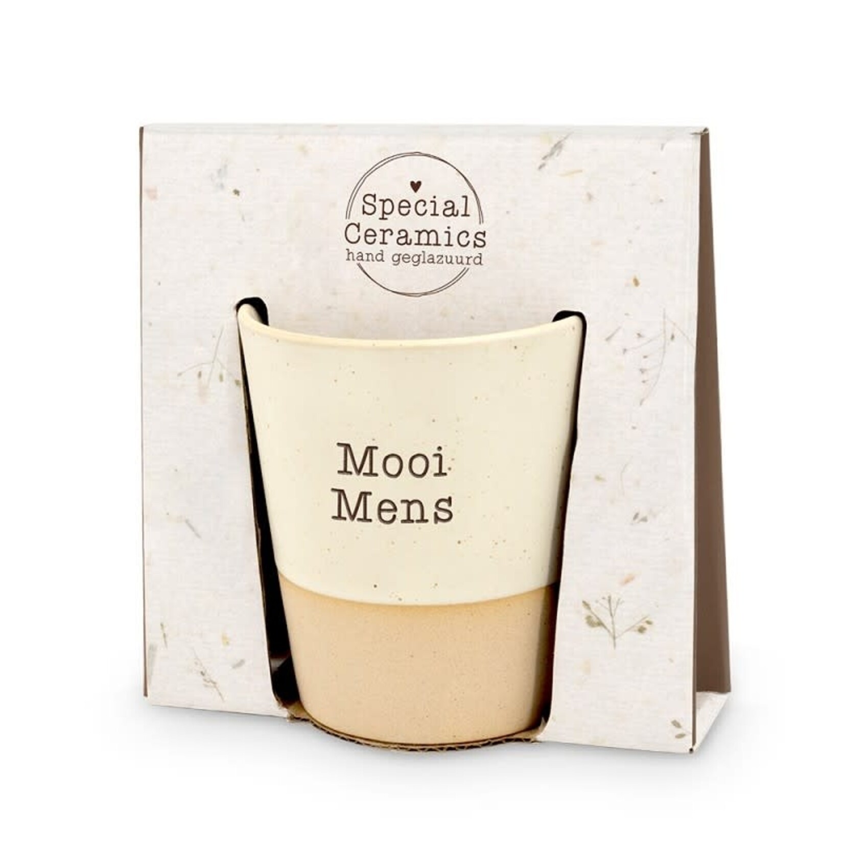 Mok "Mooi mens" - Keramiek - Naturel/Beige