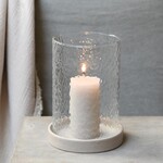 Lantaarn LISE - Glas/Keramiek - Beige/Transparant - 17,5 x 24,5 cm