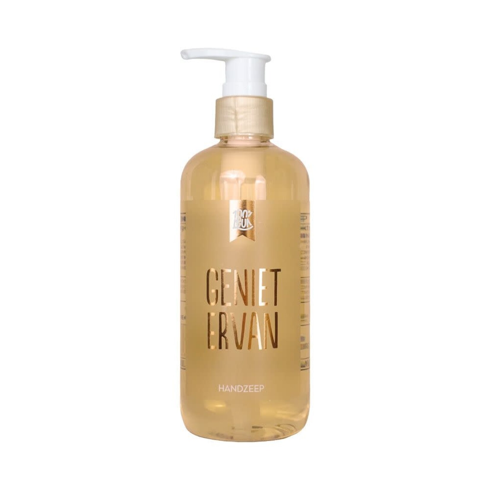 100% Leuk Handzeep - "Geniet ervan" - Shea butter - Goud - 300ml