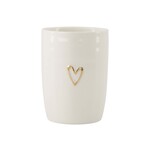 Zusss Mok (koffie) - Open hartje - Wit/Goud - Ø7x9,5cm