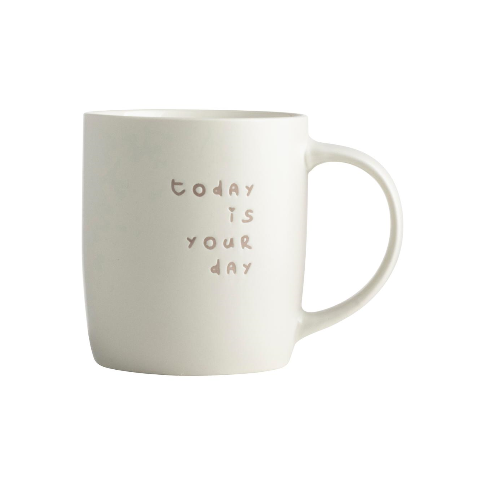 Gusta Mok "Today is your day" - Porselein - Wit/Beige - 340ml