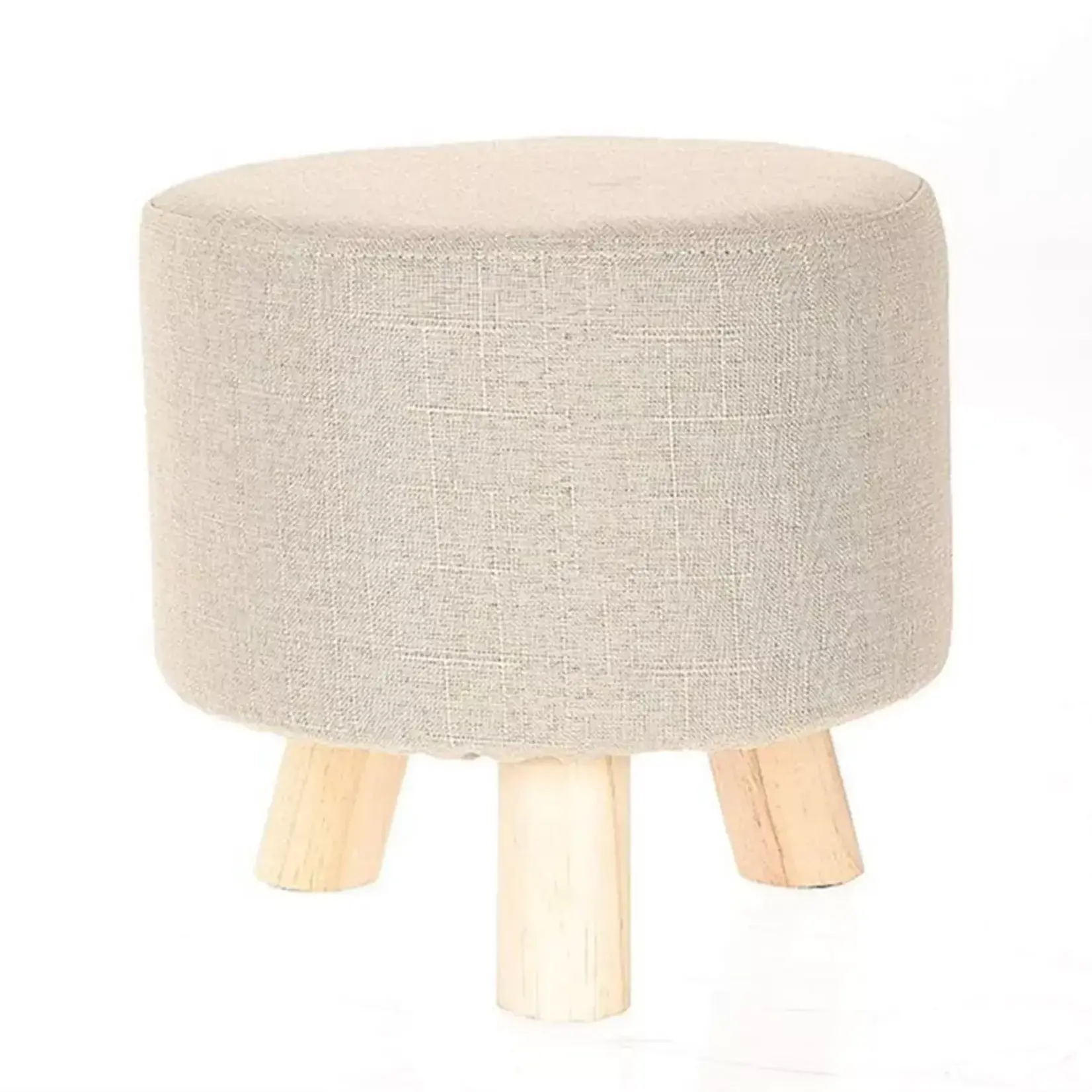 Krukje "Tribia" - Textiel/Hout - Beige/Naturel - Ø28x27cm