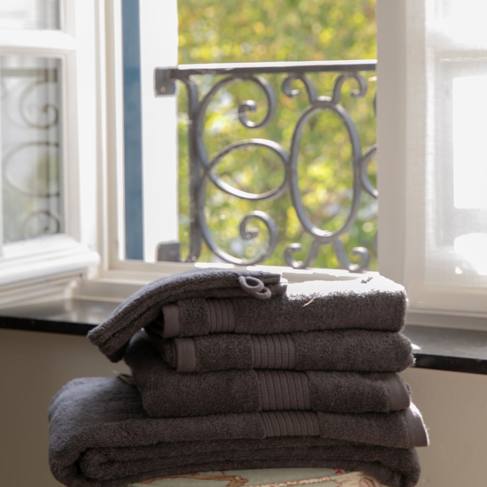 Gastendoekje EDEN - Katoen - Tornado grey - 30x55cm - Set van 2