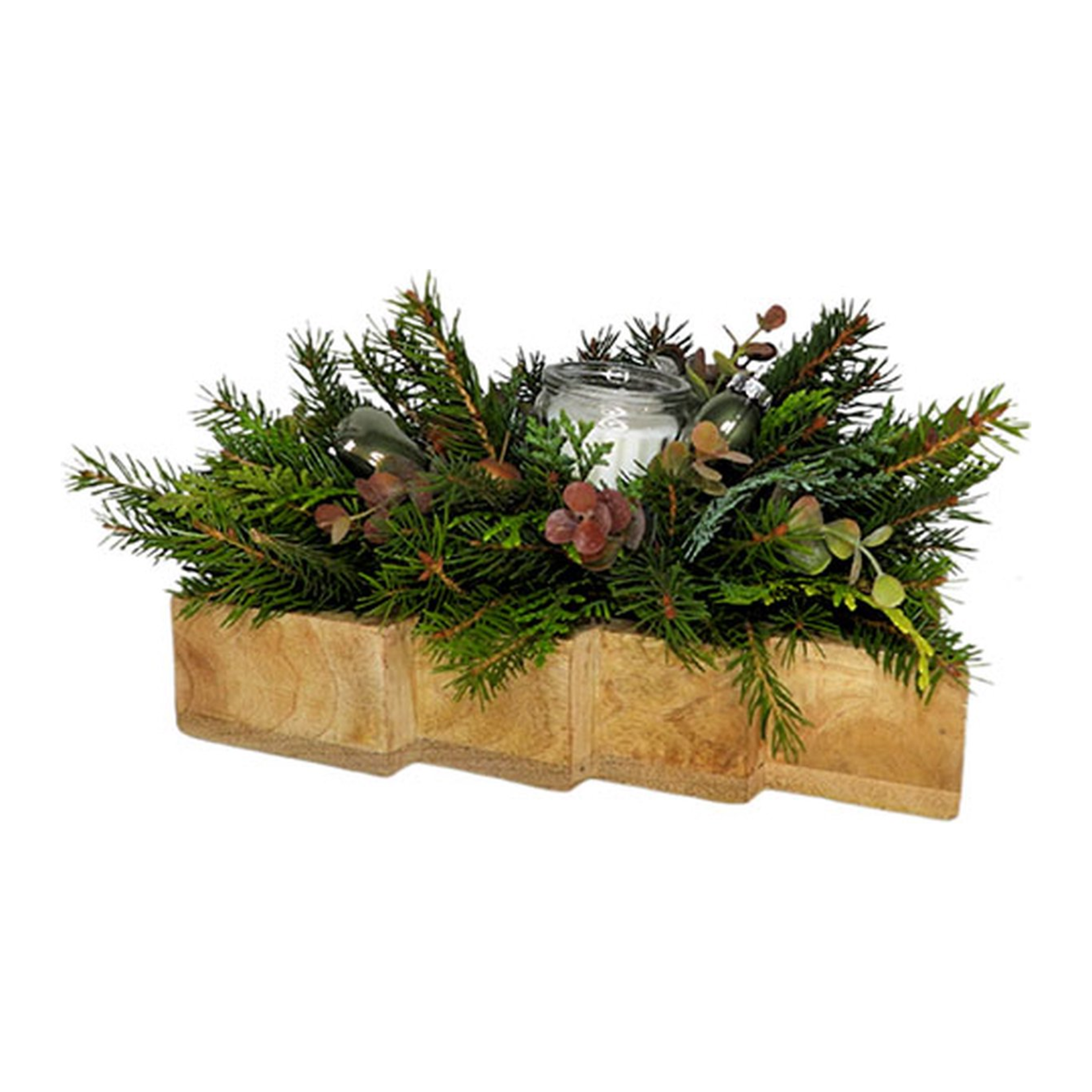 Kerstboom bakje - Mangohout - Naturel - 25cm