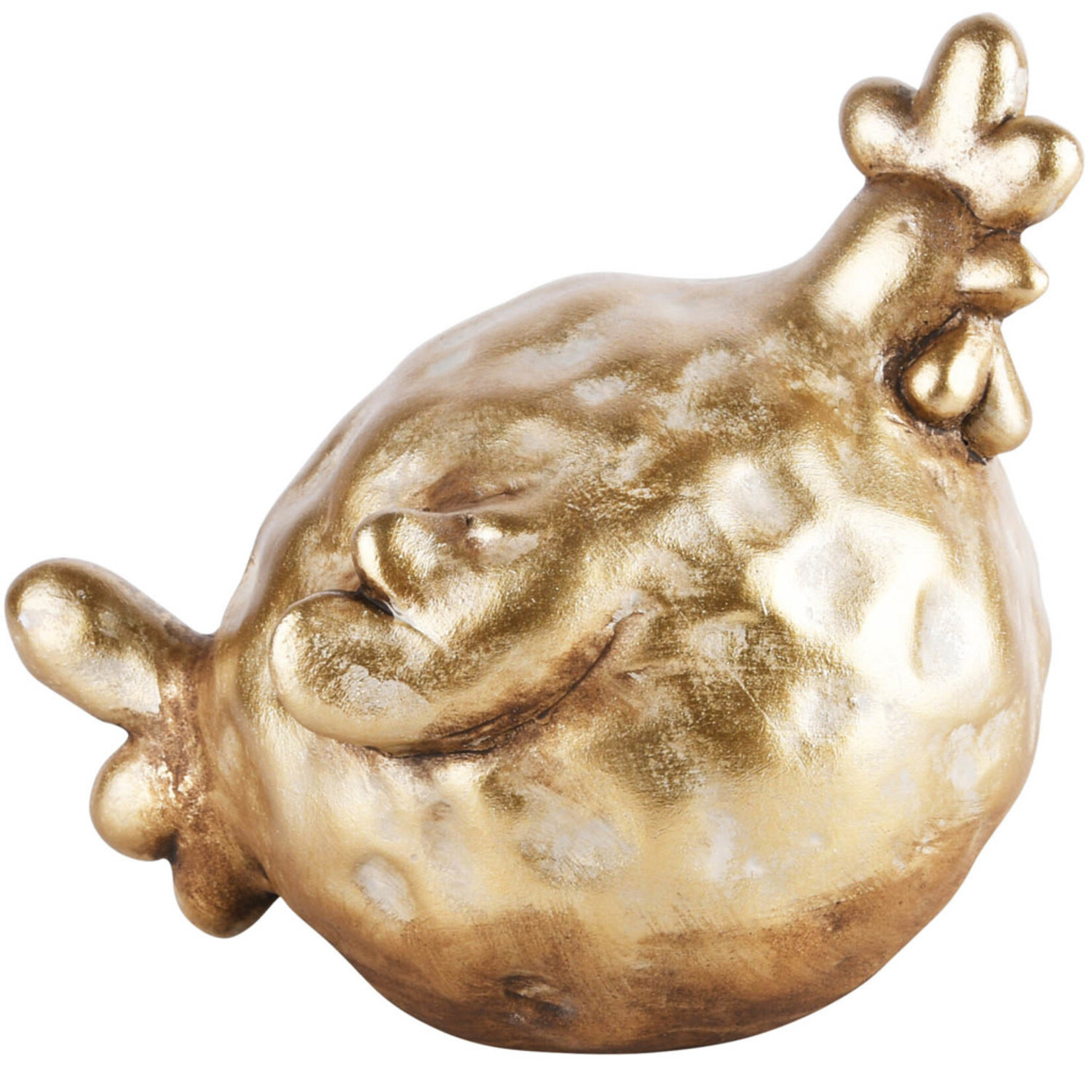 Kip - Terracotta - Goud - 17x12x16cm