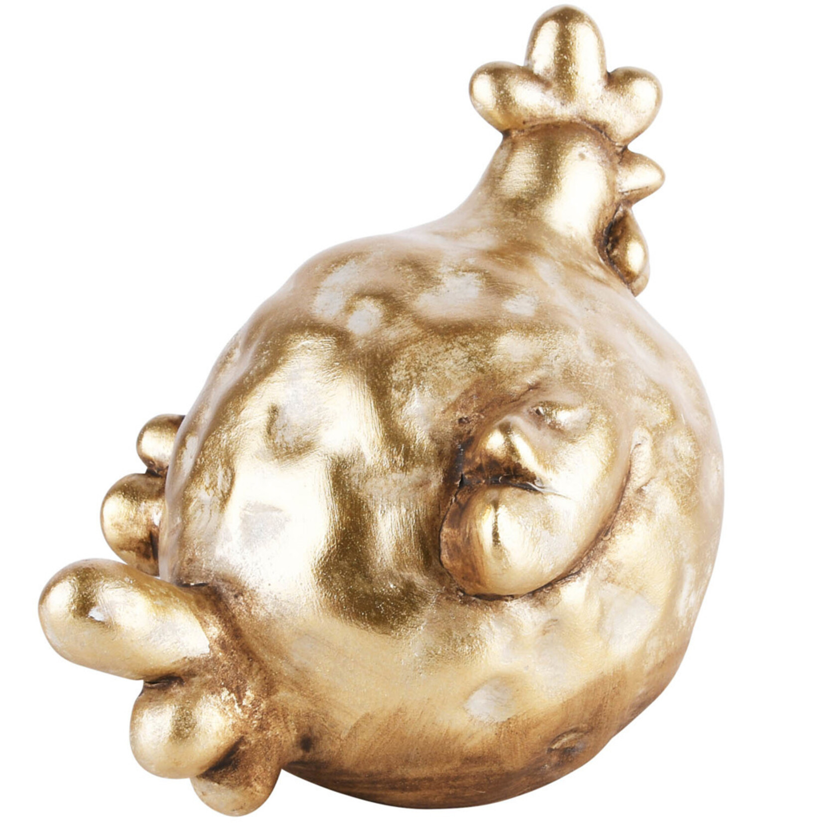 Kip - Terracotta - Goud - 17x12x16cm