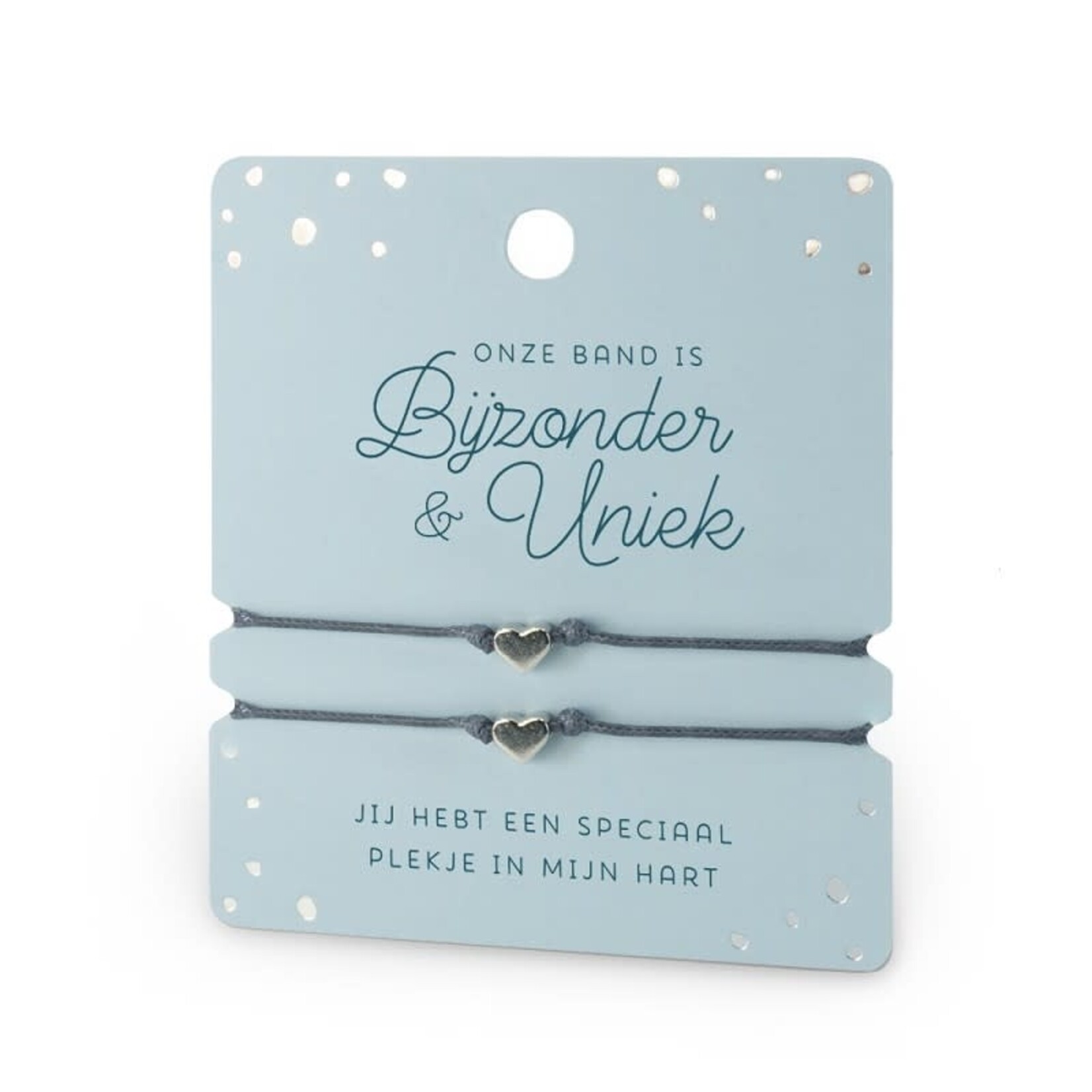 Armbandjes duo - Koord met zilveren hartje - Bijzonder & uniek
