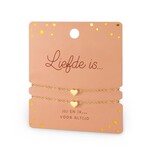 Armbandjes duo - Goudkleurig - Liefde is..