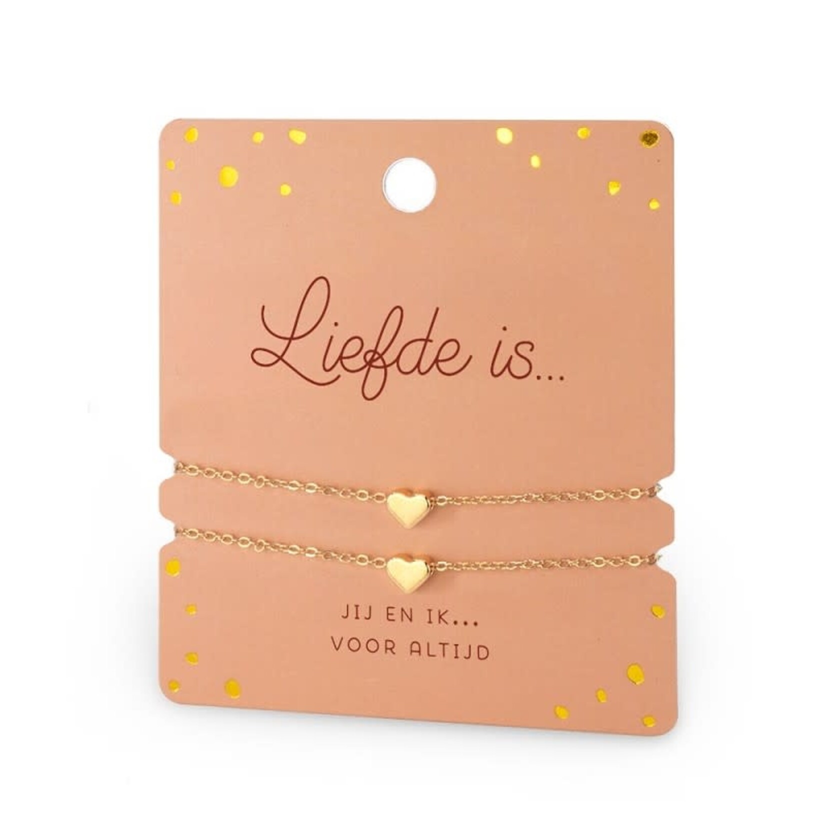 Armbandjes duo - Goudkleurig - Liefde is..
