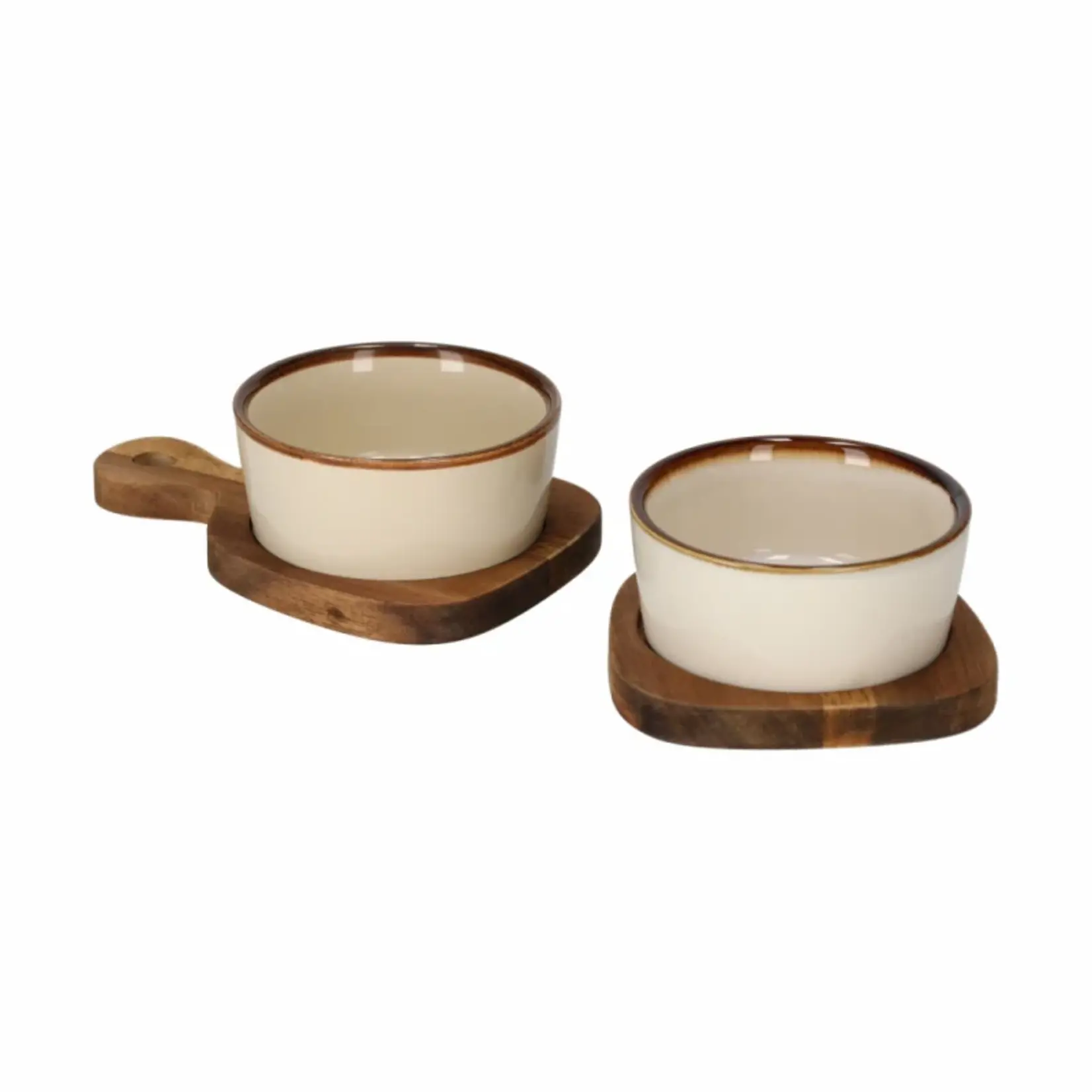 Serveerplankjes met schaaltjes - Bits & Bites Bo Duo - Beige