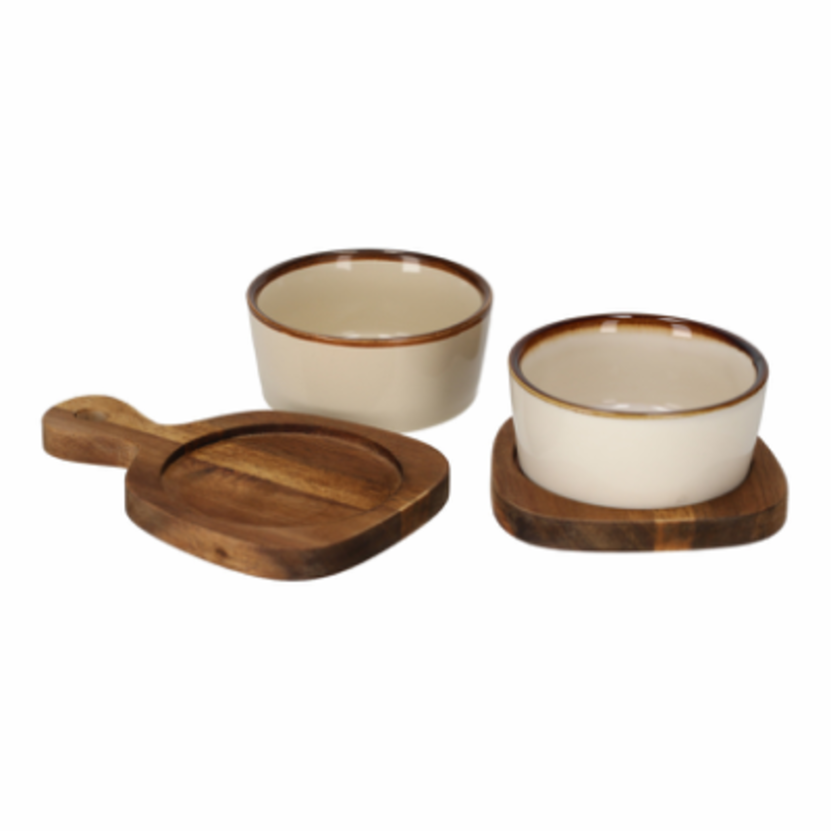 Serveerplankjes met schaaltjes - Bits & Bites Bo Duo - Beige