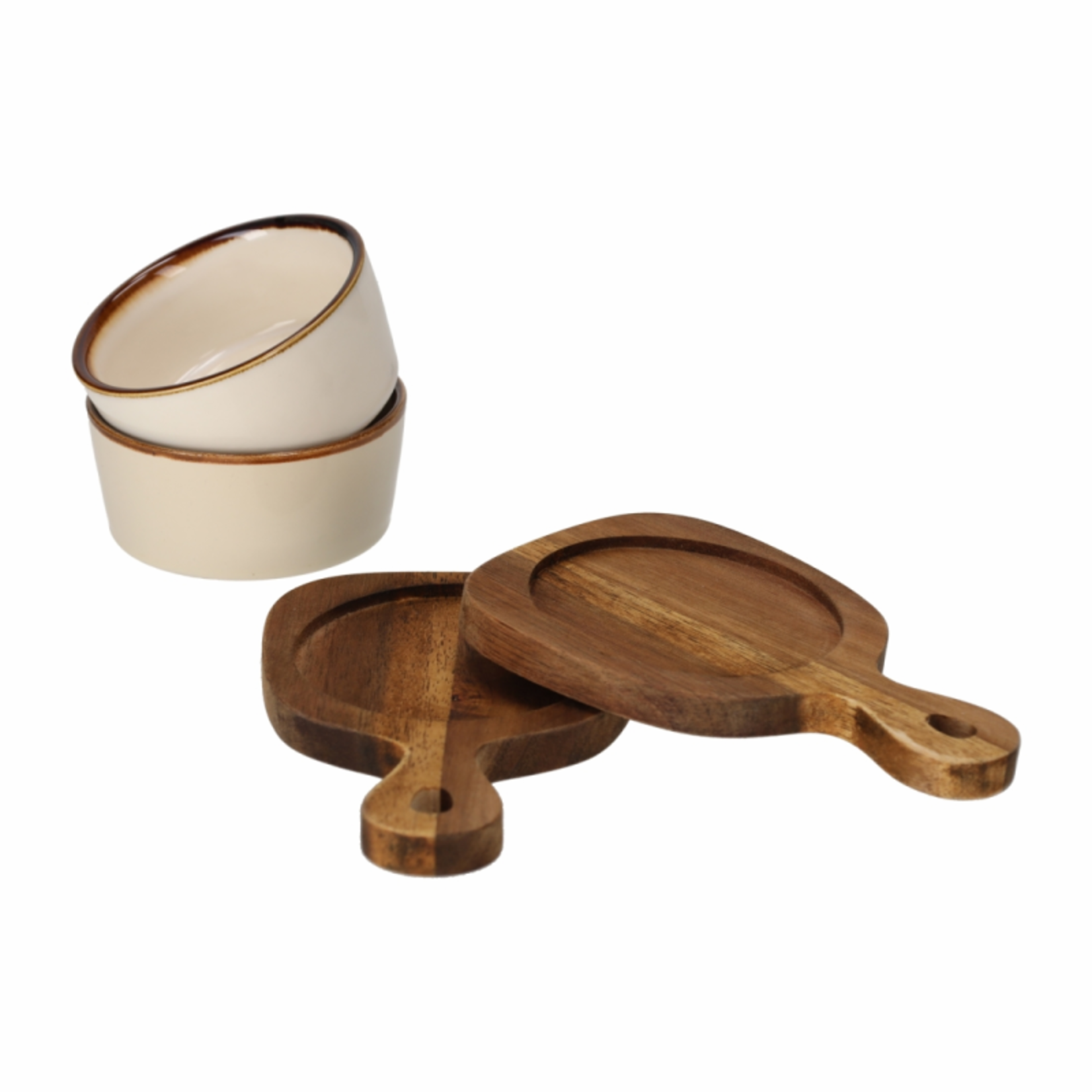 Serveerplankjes met schaaltjes - Bits & Bites Bo Duo - Beige