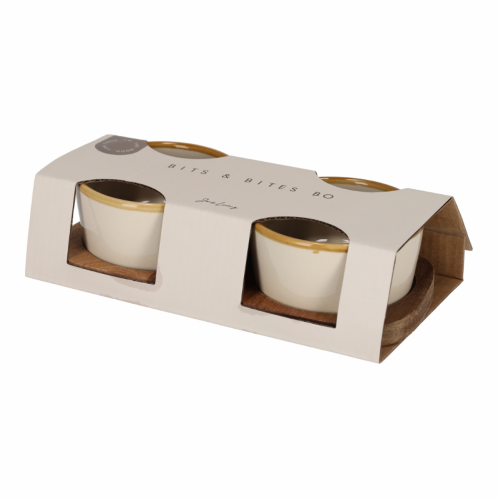 Serveerplankjes met schaaltjes - Bits & Bites Bo Duo - Beige