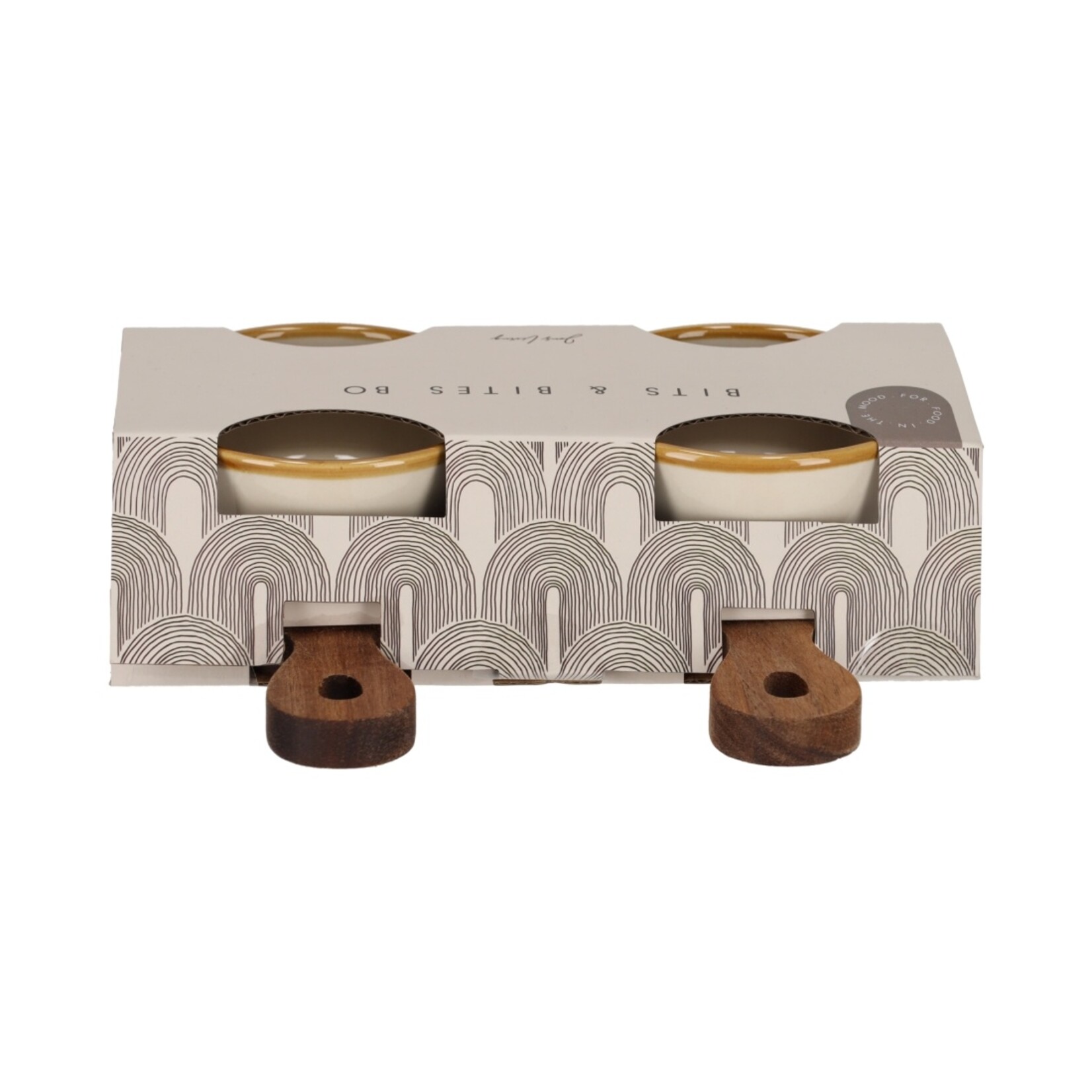 Serveerplankjes met schaaltjes - Bits & Bites Bo Duo - Beige