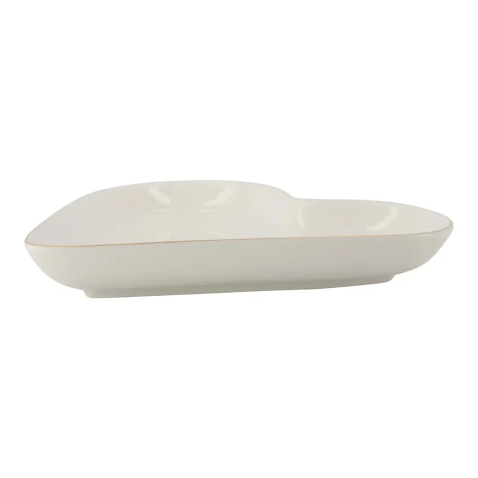 Zusss Schaal Hartvorm - Keramiek - Wit/Goud - 11.5cm