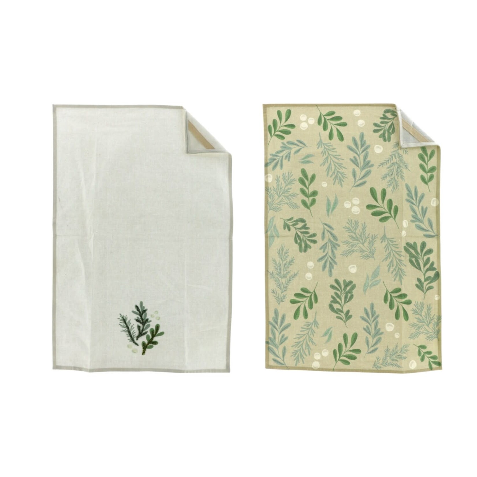 Hand-/Theedoeken set TAKKEN - Groen - Set van 2