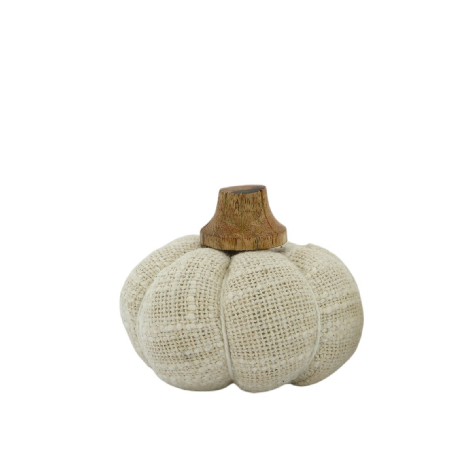 Pompoen - Korte steel - Jute - Beige - (S)  Ø9 x 12cm