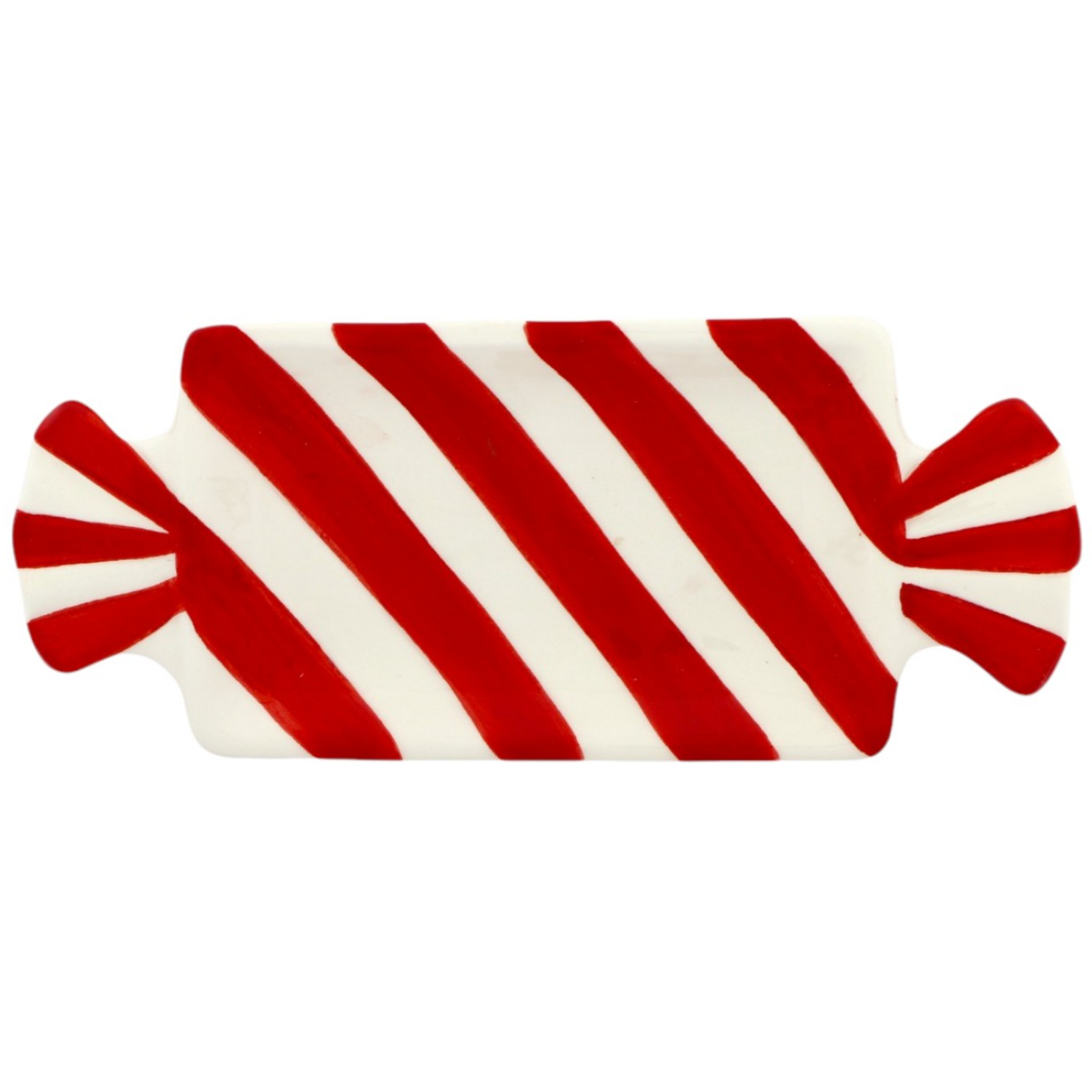 Bord CANDY - Keramiek - Rechthoek - Rood/Wit - 60 x 43cm