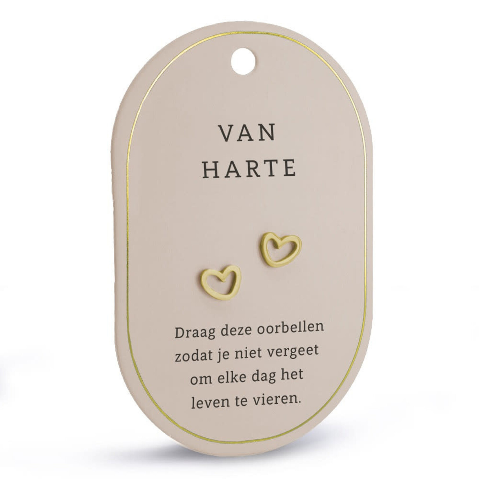 Oorbellen - Hartendiefjes - "Van harte" - Goud