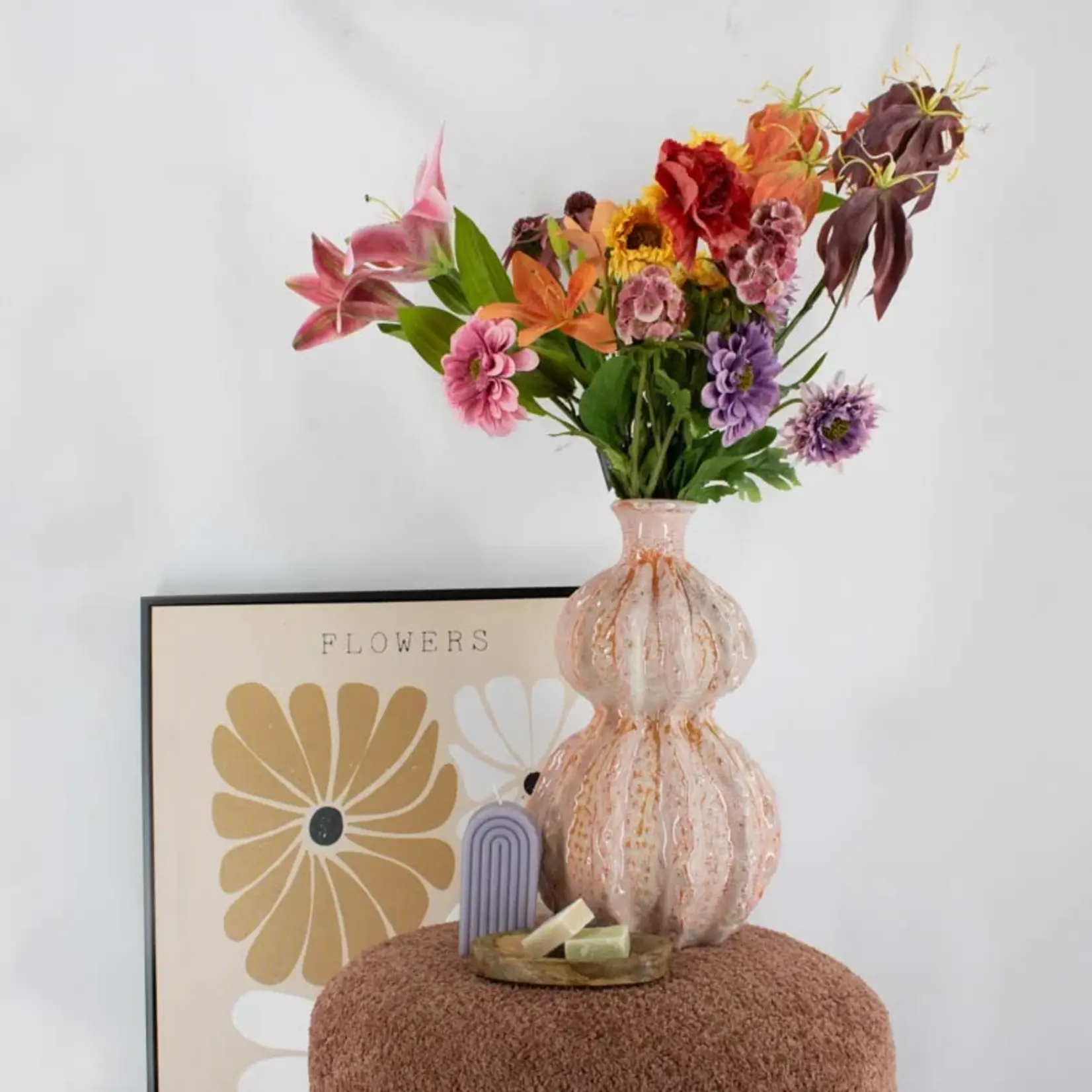 Kunstbloem "Zinnia" - Roze - 45cm