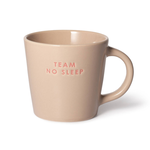 Cappuccino mok - "TEAM NO SLEEP" - Keramiek - Beige - 250 ml