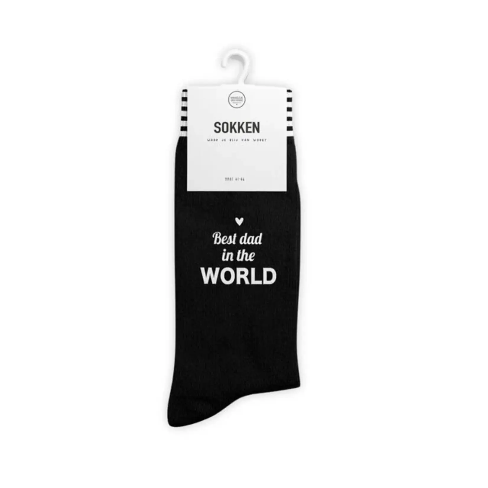 Sokken  "Best DAD in the world" - Zwart - Maat 40-46