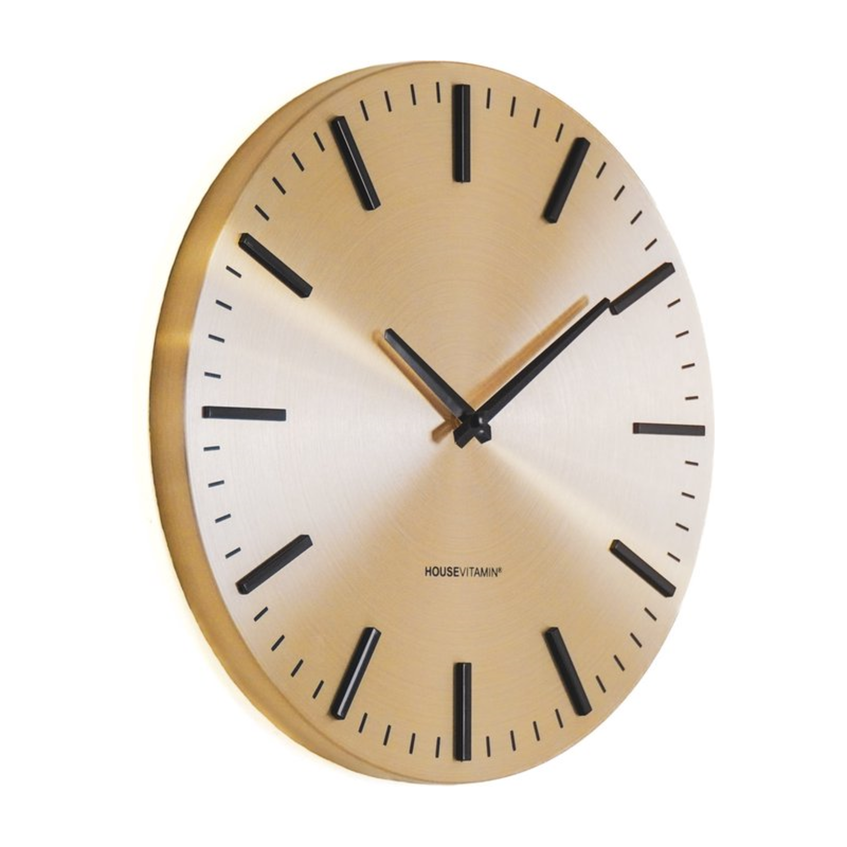 Klok - Modern Stripe - Goud/Zwart - 35,5x4x35,5cm