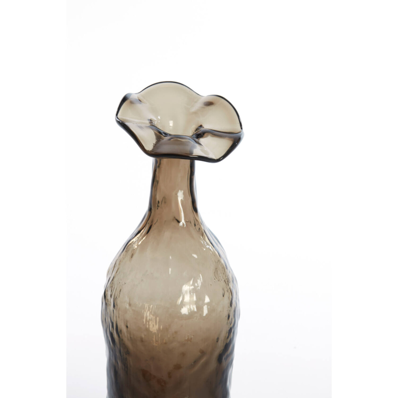 Vaas RIVOLLI - Glas - Grijs - 9,5x26cm