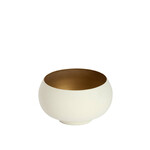 Theelichthouder RAPALLO - Metaal - Mat crème/Goud - 15x9cm