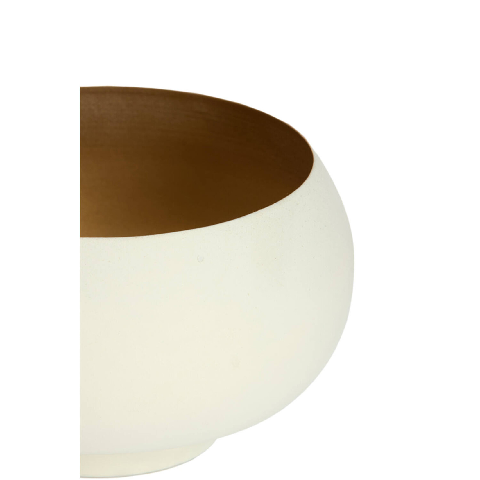 Theelichthouder RAPALLO - Metaal - Mat crème/Goud - 15x9cm