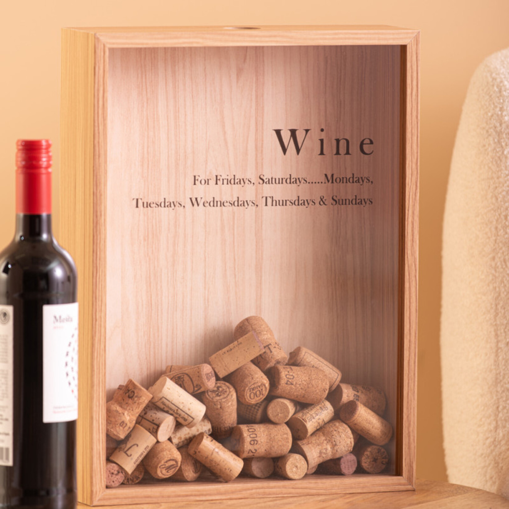 Wine momentum box - Hout - Naturel - 8x30x40cm
