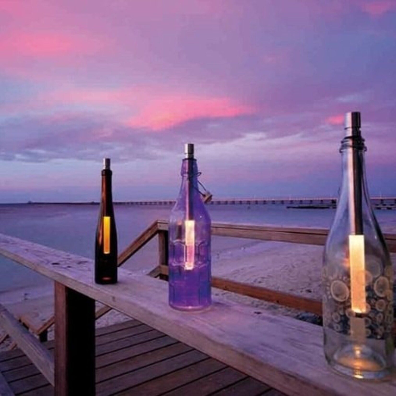 Bottle lights LED - Aluminium/Acrylglas - Chrome - Ø17-20mm