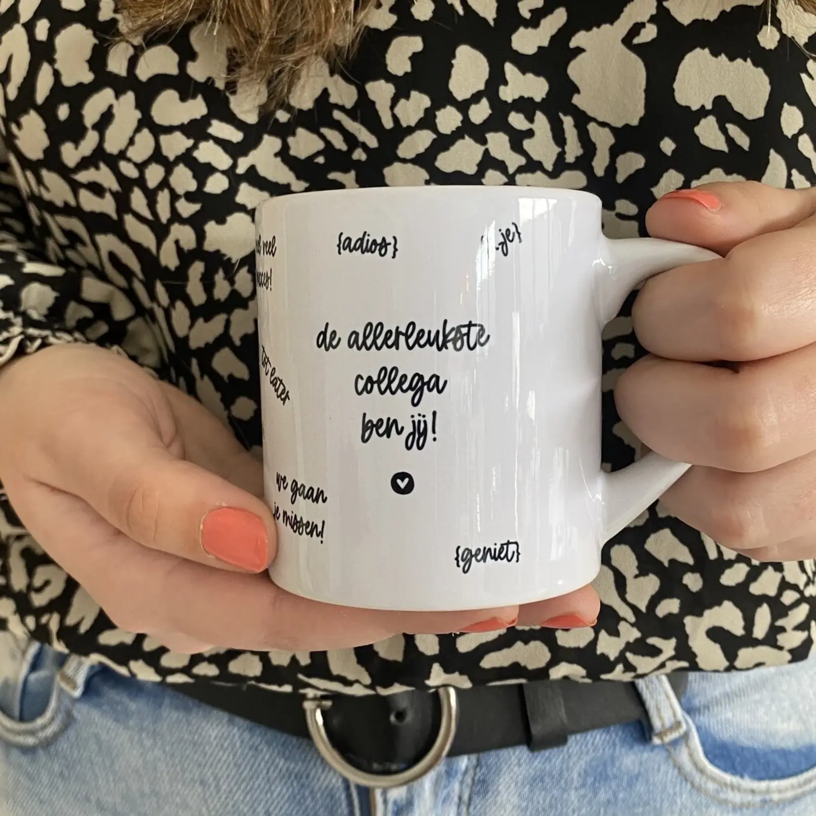 Mok "De allerleukste collega ben jij!" - Wit/Zwart - 210ml