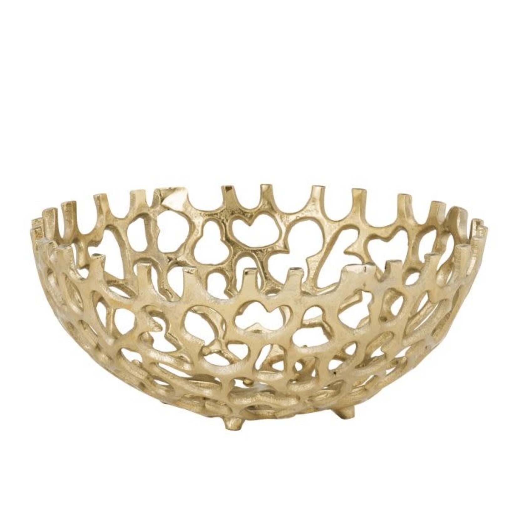 Schaal KIMITSU - Aluminium - Goud - Ø21 x 9cm