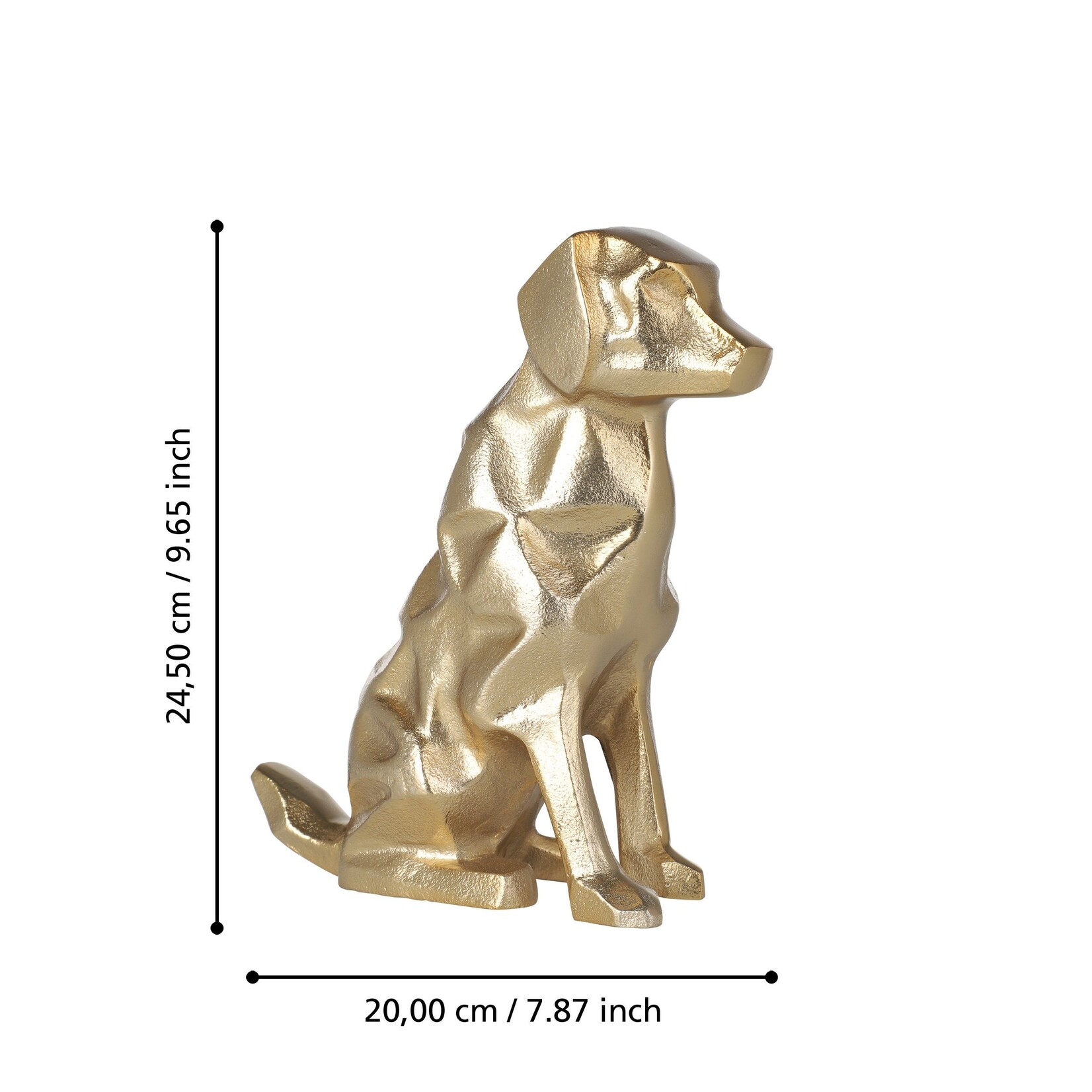 Ornament 'Hond' NOLALU - Aluminium - Goud - 20 x 8 x 24,5cm