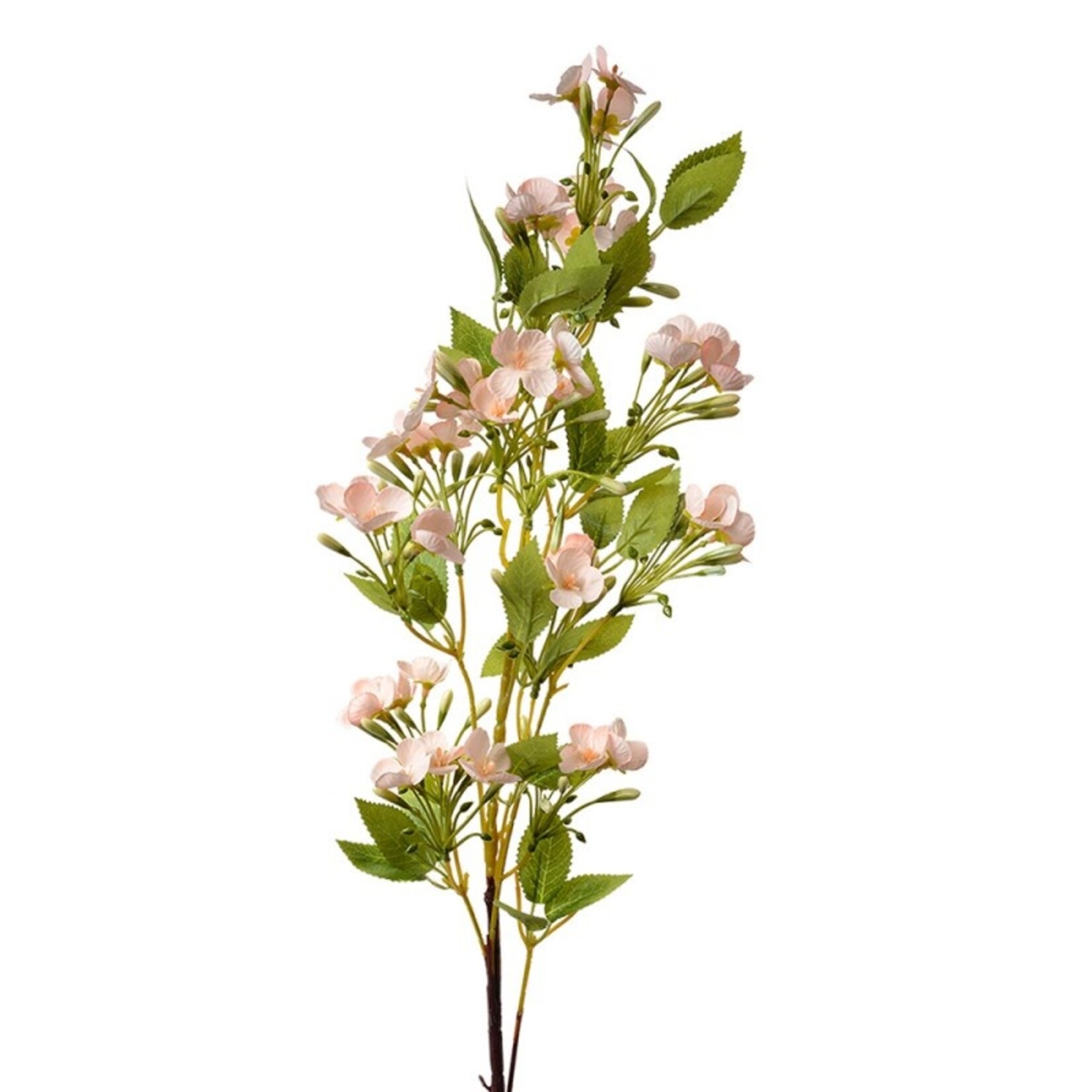 Kunstbloem - Tak met bloemen - Kunststof - Roze - 8x8x96cm
