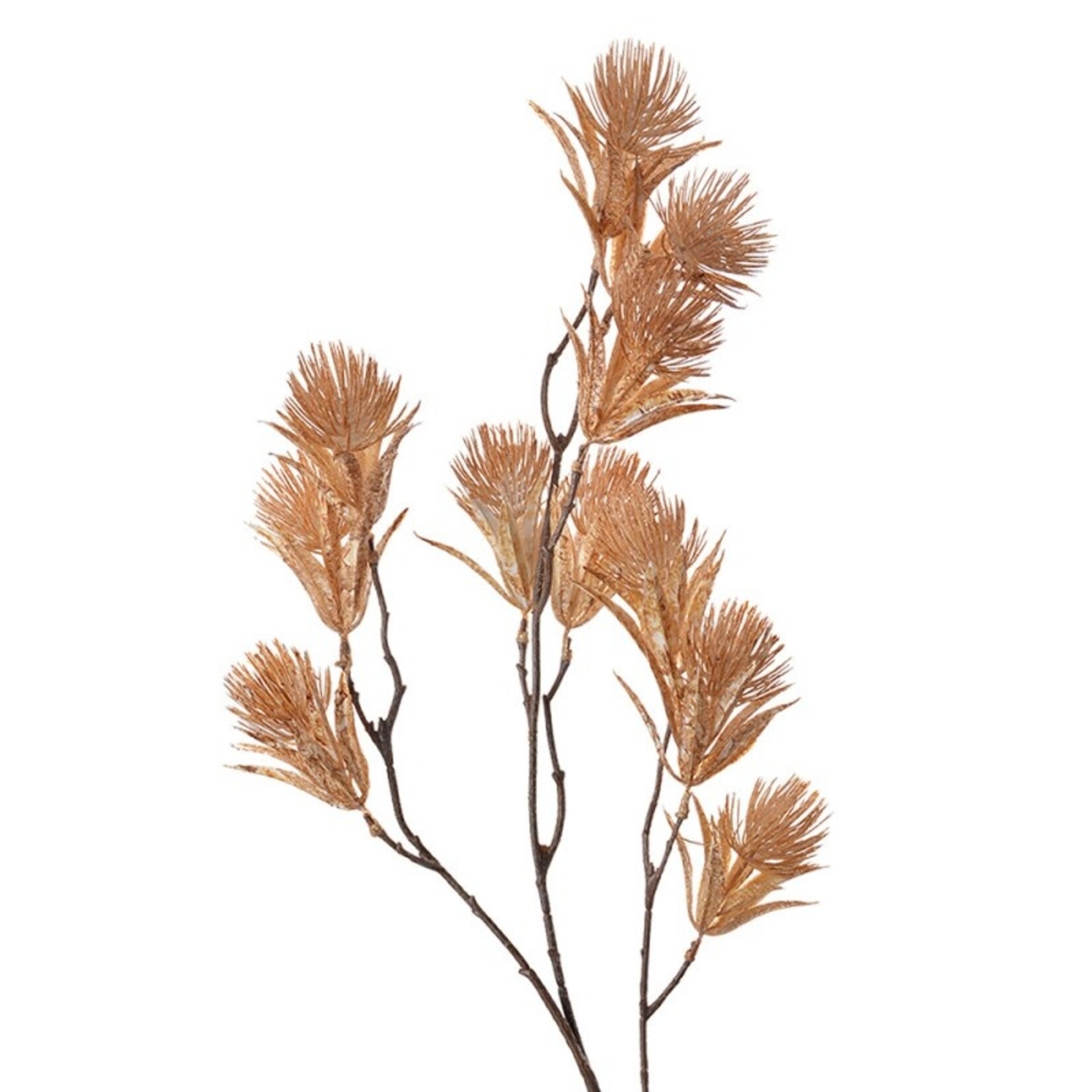 Kunstbloem - Decoratie tak - Kunststof - Beige - 15x10x86cm