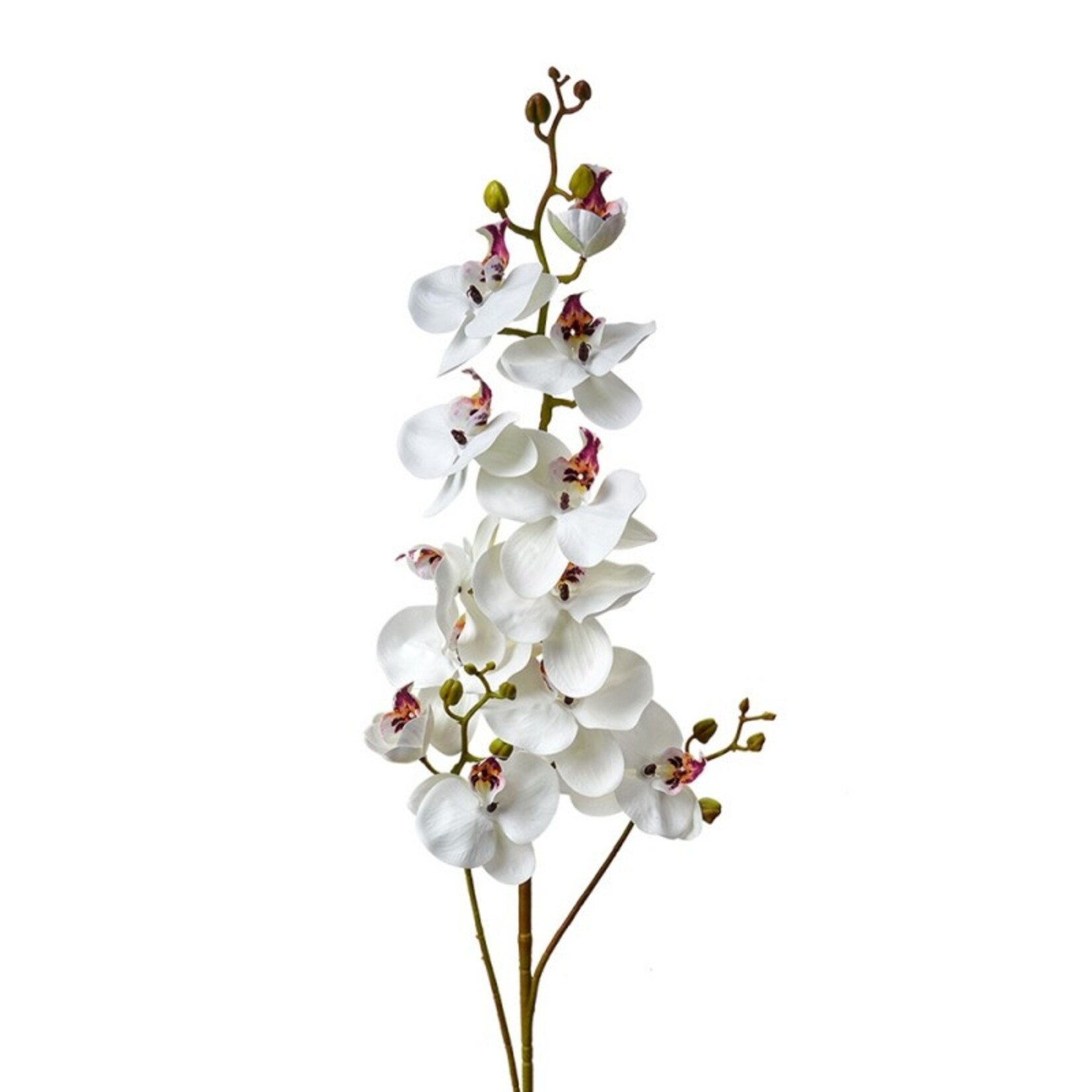Kunstbloem - Decoratietak met bloemen - Kunststof - Wit - 15x8x116cm