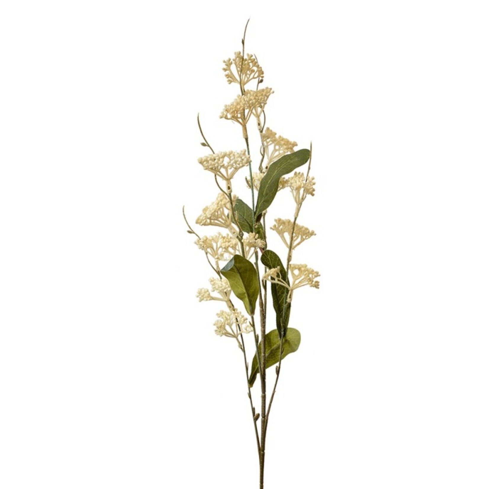 Kunstbloem - Decoratietak met bloemen - Kunststof - Beige - 8x6x80cm