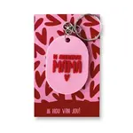 Sleutelhanger ovaal MAMA - PVC - Roze/Rood- 50x36mm
