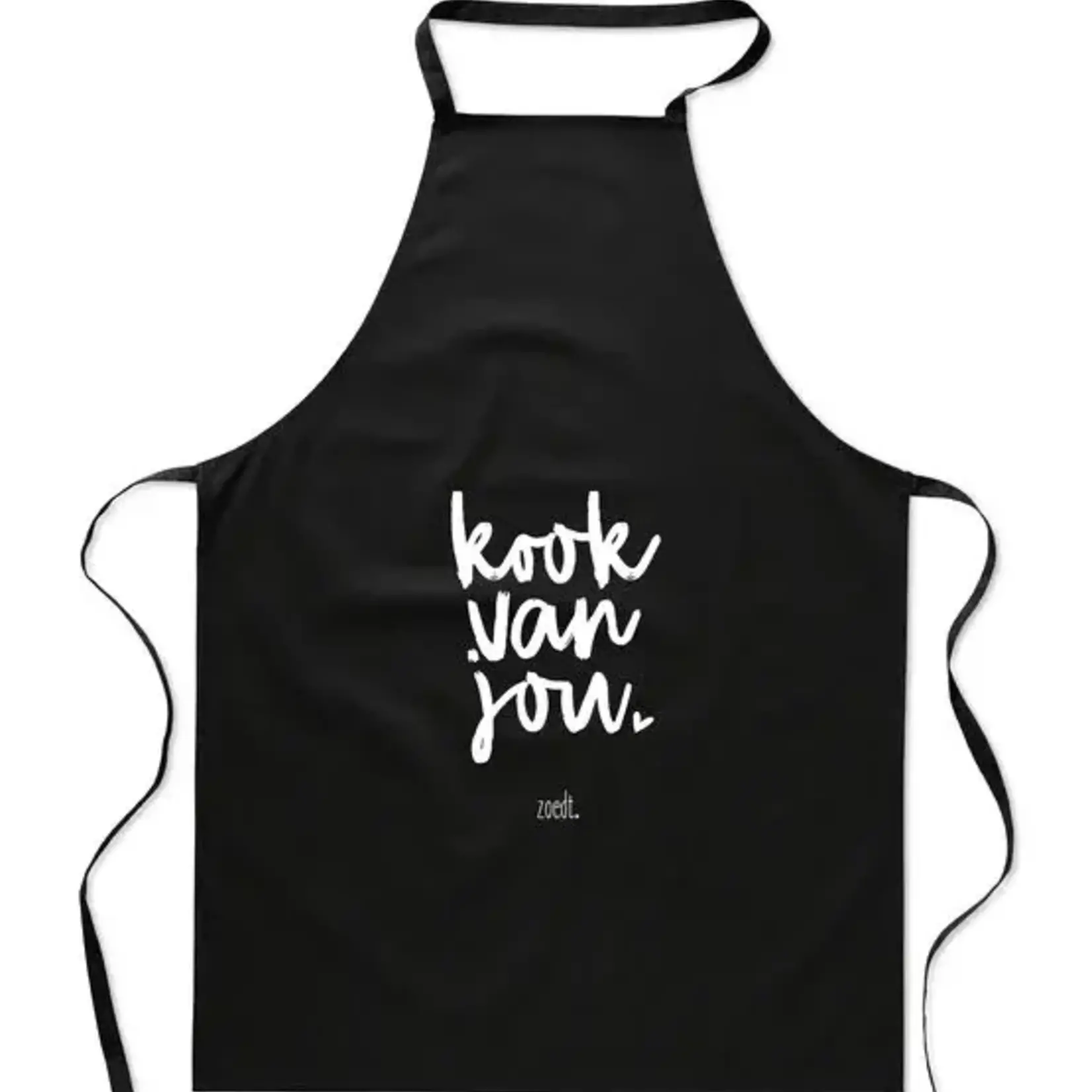 Keukenschort "Kook van jou" - Zwart