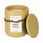 Geurkaars HAPPY PLACE - Keramiek - Geel - Ø9 x 11 cm - Jasmijn