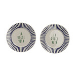 Bordjes "La Dolce Vita" - Keramiek - Blauw/Wit/Groen - Ø16cm - Set van 2