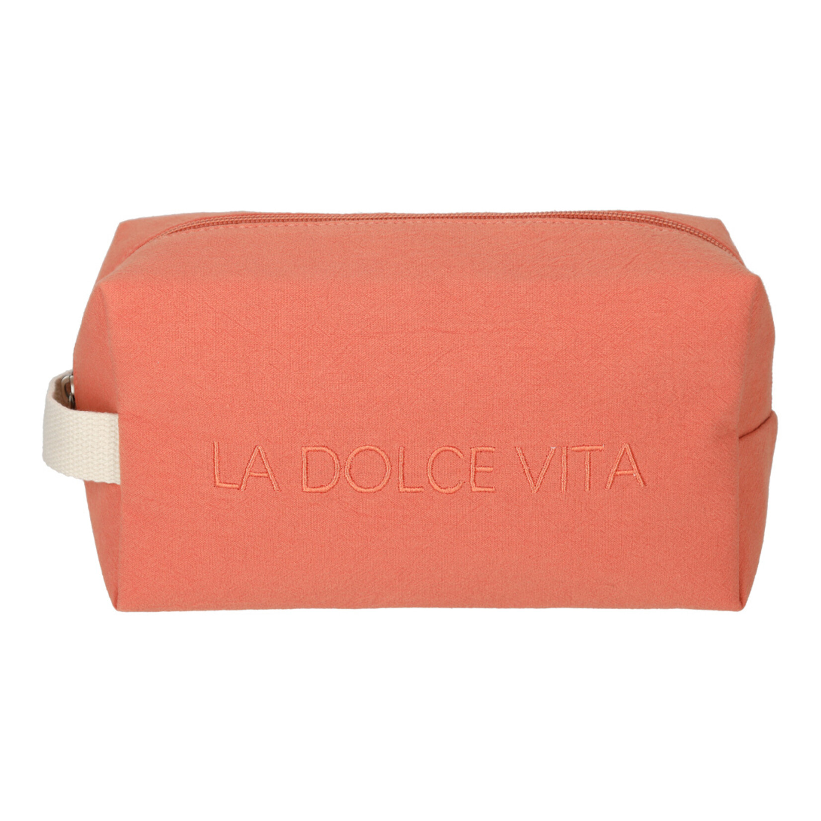 Toilettas DOLCE VITA - Katoen/Polyester - Terra -  22 x 8,5 x 12 cm
