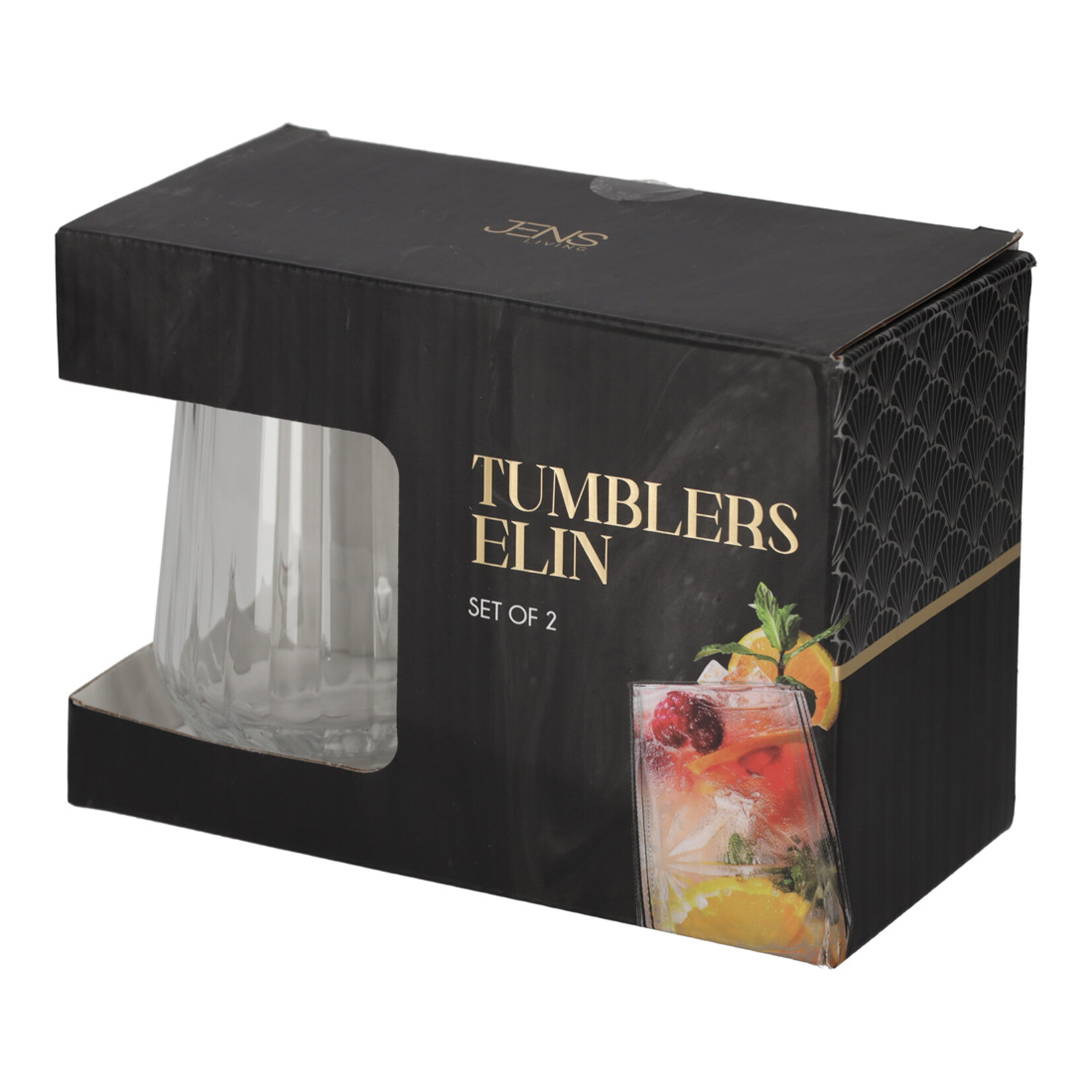 Drinkglas (tumbler) ELIN - Glas - Transparant - Set van 2