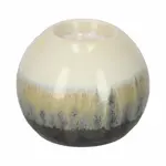 Theelichthouder BODHI - Keramiek - Wit - Ø10 x 8 cm